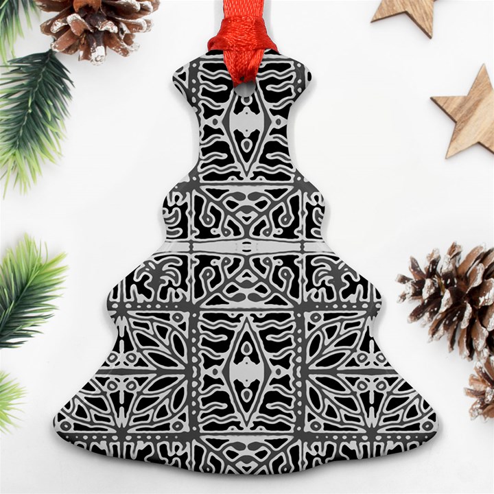 Dark Oriental Ornate Pattern Ornament (Christmas Tree) 