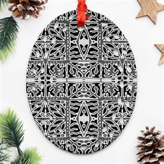 Dark Oriental Ornate Pattern Oval Filigree Ornament (two Sides) by dflcprints