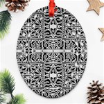 Dark Oriental Ornate Pattern Oval Filigree Ornament (Two Sides) Front