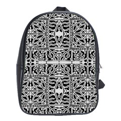 Dark Oriental Ornate Pattern School Bag (xl) by dflcprints