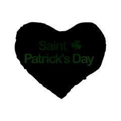  St  Patricks Day  Standard 16  Premium Flano Heart Shape Cushions by Valentinaart