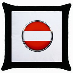 Austria Country Nation Flag Throw Pillow Case (black) by Nexatart