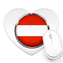 Austria Country Nation Flag Heart Mousepads by Nexatart