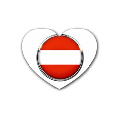 Austria Country Nation Flag Rubber Coaster (heart)  by Nexatart