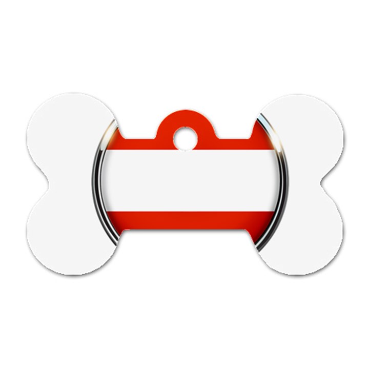 Austria Country Nation Flag Dog Tag Bone (Two Sides)