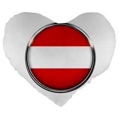 Austria Country Nation Flag Large 19  Premium Heart Shape Cushions