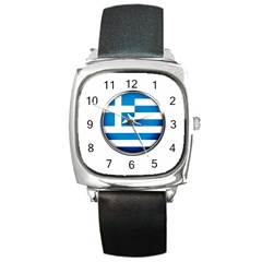 Greece Greek Europe Athens Square Metal Watch by Nexatart