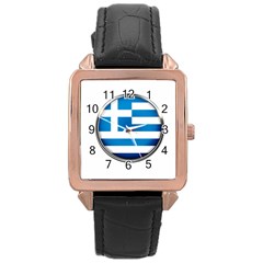 Greece Greek Europe Athens Rose Gold Leather Watch  by Nexatart