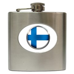 Finland Country Flag Countries Hip Flask (6 Oz) by Nexatart