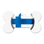 Finland Country Flag Countries Dog Tag Bone (One Side) Front