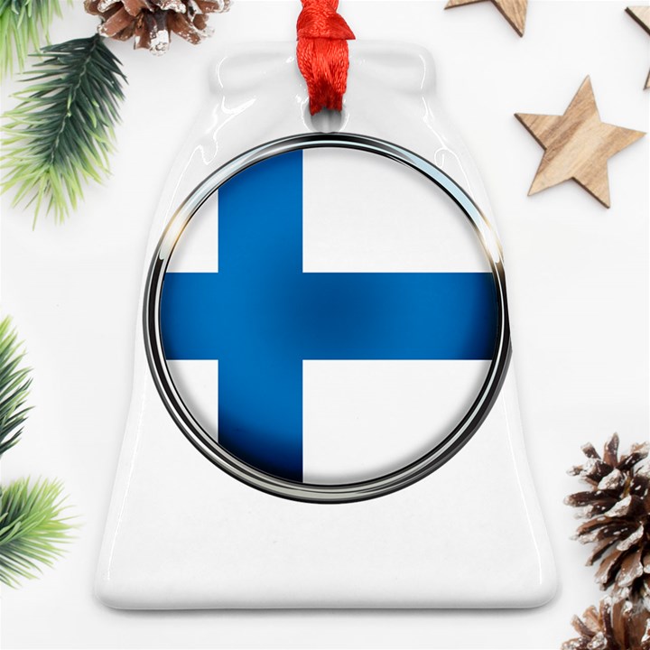 Finland Country Flag Countries Ornament (Bell)