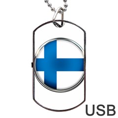 Finland Country Flag Countries Dog Tag Usb Flash (two Sides) by Nexatart