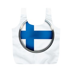 Finland Country Flag Countries Full Print Recycle Bags (m)  by Nexatart