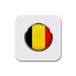 Belgium Flag Country Brussels Rubber Square Coaster (4 pack)  Front