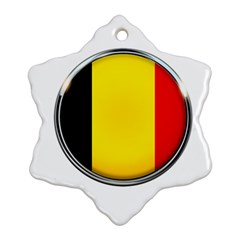 Belgium Flag Country Brussels Snowflake Ornament (two Sides) by Nexatart