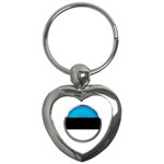 Estonia Country Flag Countries Key Chains (Heart)  Front