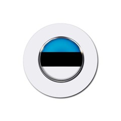 Estonia Country Flag Countries Rubber Coaster (Round) 