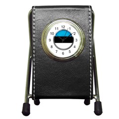 Estonia Country Flag Countries Pen Holder Desk Clocks