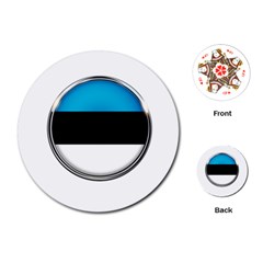 Estonia Country Flag Countries Playing Cards (Round) 