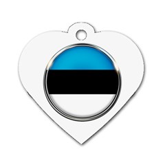 Estonia Country Flag Countries Dog Tag Heart (One Side)