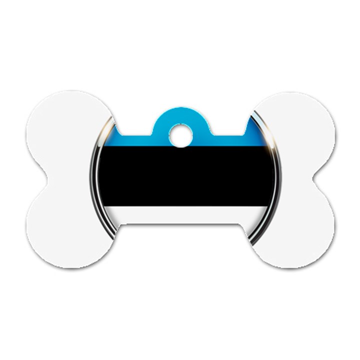 Estonia Country Flag Countries Dog Tag Bone (One Side)