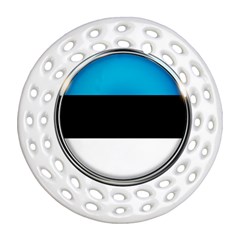 Estonia Country Flag Countries Ornament (round Filigree) by Nexatart