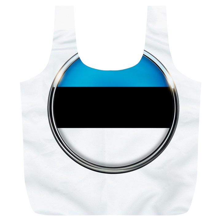 Estonia Country Flag Countries Full Print Recycle Bags (L) 