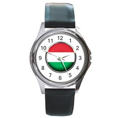 Hungary Flag Country Countries Round Metal Watch by Nexatart