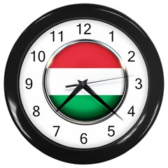 Hungary Flag Country Countries Wall Clocks (Black)