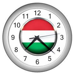 Hungary Flag Country Countries Wall Clocks (silver)  by Nexatart