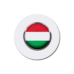 Hungary Flag Country Countries Rubber Round Coaster (4 pack) 