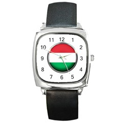 Hungary Flag Country Countries Square Metal Watch by Nexatart