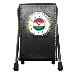 Hungary Flag Country Countries Pen Holder Desk Clocks by Nexatart