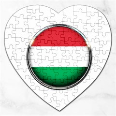 Hungary Flag Country Countries Jigsaw Puzzle (Heart)