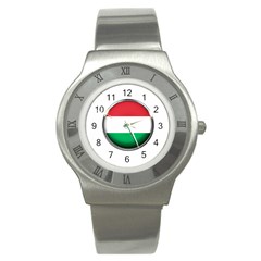 Hungary Flag Country Countries Stainless Steel Watch by Nexatart