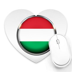 Hungary Flag Country Countries Heart Mousepads by Nexatart