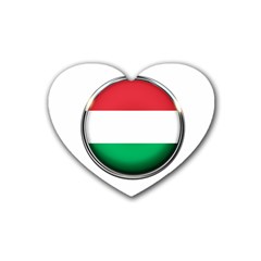 Hungary Flag Country Countries Heart Coaster (4 Pack)  by Nexatart