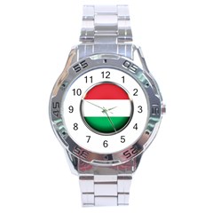 Hungary Flag Country Countries Stainless Steel Analogue Watch by Nexatart