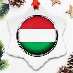 Hungary Flag Country Countries Snowflake Ornament (Two Sides)