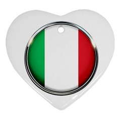 Italy Country Nation Flag Ornament (heart) by Nexatart