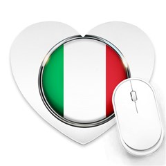 Italy Country Nation Flag Heart Mousepads by Nexatart