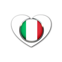 Italy Country Nation Flag Rubber Coaster (heart)  by Nexatart