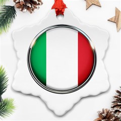 Italy Country Nation Flag Snowflake Ornament (two Sides) by Nexatart