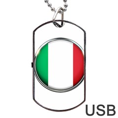 Italy Country Nation Flag Dog Tag Usb Flash (one Side) by Nexatart