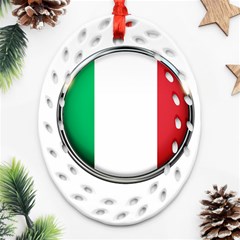 Italy Country Nation Flag Ornament (oval Filigree) by Nexatart