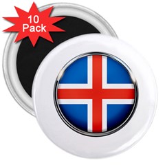 Iceland Flag Europe National 3  Magnets (10 Pack) 