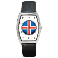 Iceland Flag Europe National Barrel Style Metal Watch by Nexatart