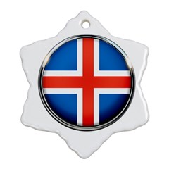 Iceland Flag Europe National Ornament (snowflake) by Nexatart