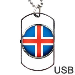 Iceland Flag Europe National Dog Tag Usb Flash (two Sides) by Nexatart