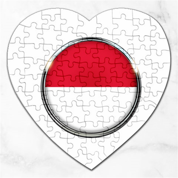 Monaco Or Indonesia Country Nation Nationality Jigsaw Puzzle (Heart)